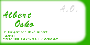 albert osko business card