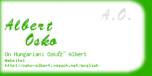 albert osko business card